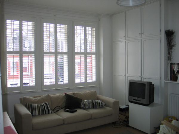 Full Height Plantation Shutters with 63mm louvres installed in North London by Select Shutters